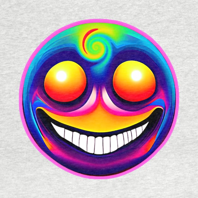 Psychedelic Emoji Smiling Happy Face by Edongski303 Teepublic Merch